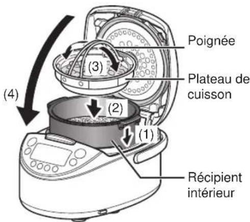 Tiger JKTS10U - Placez le plateau de cuisson à l'intérieur du recipient interieur et refermez le couvercle. - 1