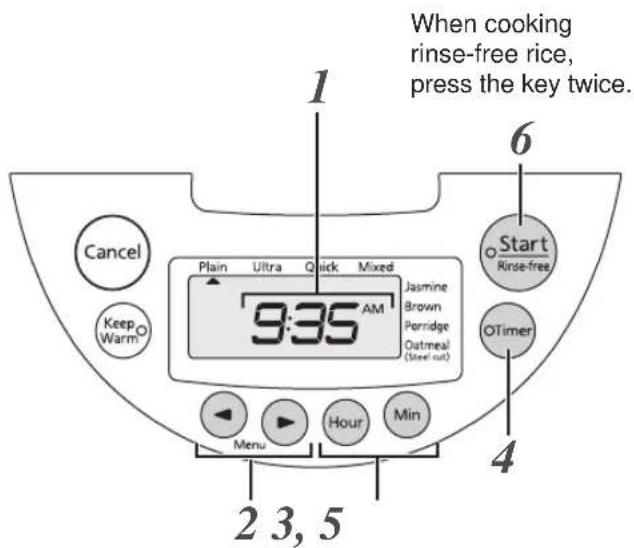 Tiger JKTB18U - Setting the Timer - 1