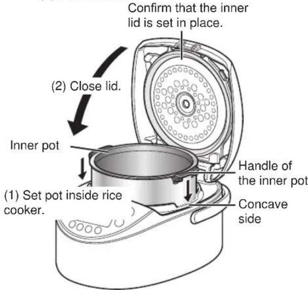 Tiger JKTB18U - Place the inner pot in the rice cooker. - 1