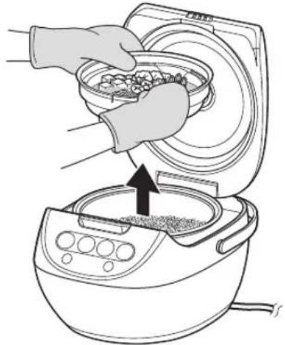 Tiger JBVA10U - Remove the cooking plate and loosen the rice - 1