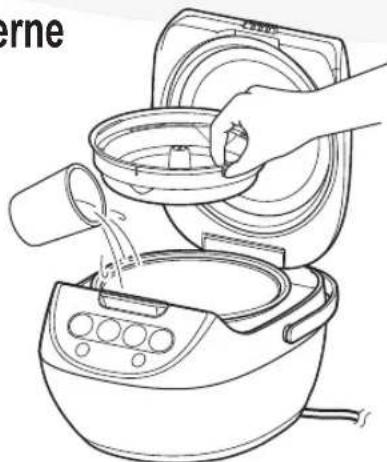 Tiger JBVA10U - Versez l'eau et placez le plateau de cuisson dans la casserole - 1