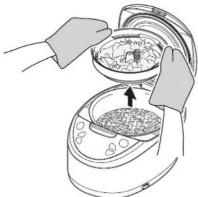 Tiger JAXT18U - Remove the cooking plate and stir and loosen the rice. - 1