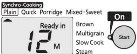 Tiger JAXT10U - Once the final steaming process begins, the remaining time will be displayed. - 1