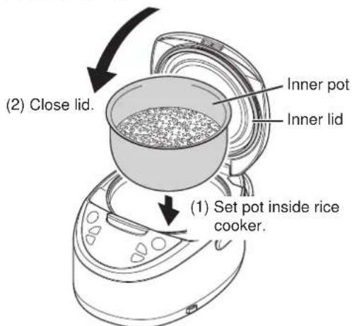 Tiger JAXT10U - Place the inner pot in the rice cooker. - 1