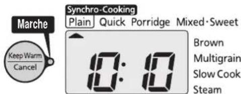 Tiger JAXT10U - Utilisez la touche [Menu] pour selectionner le menu « Plain/Synchro-Cooking » - 4