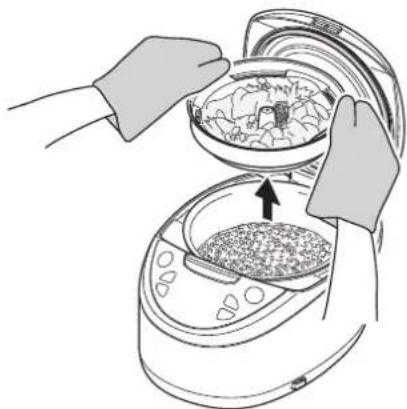 Tiger JAXT10U - Remove the cooking plate and stir and loosen the rice. - 1