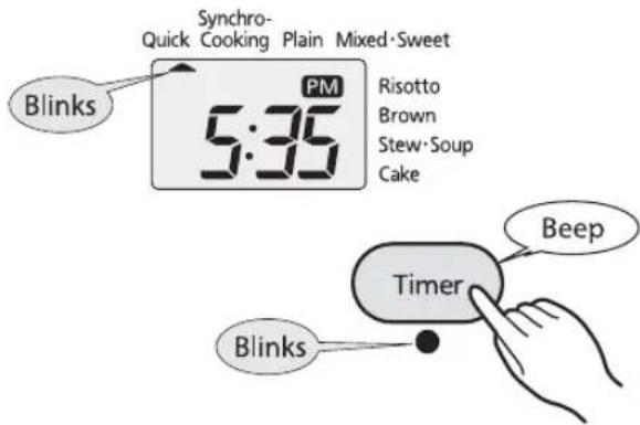 Tiger JAJA55U - Press the [Timer] key. - 1