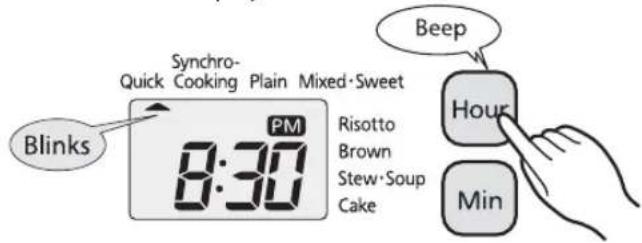 Tiger JAJA55U - Use the [Hour] and [Min] keys to set the desired cooking time. - 1