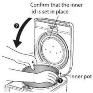 Tiger JAJA55U - Place the inner pot in the main body and close the lid. - 1
