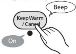 Tiger JAJA55U - - Restarting the Keep Warm function - 1