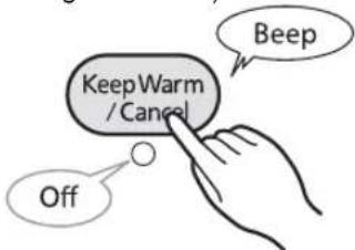 Tiger JAJA55U - Turning off the Keep Warm function - 1