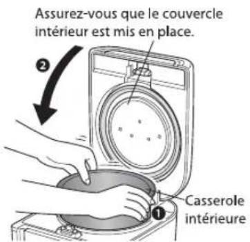Tiger JAJA55U - Placez la casserole intérieure dans la partie principale et fermez le couvercle. - 1