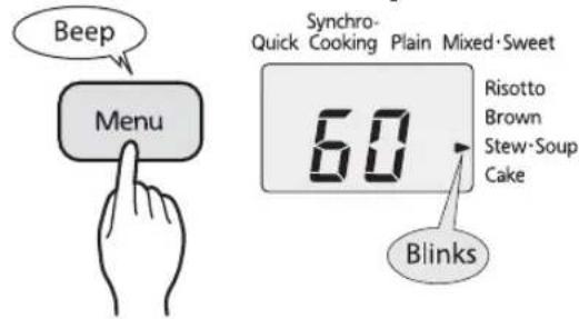 Tiger JAJA55U - Press the [Menu] key and select "Stew-Soup". - 1