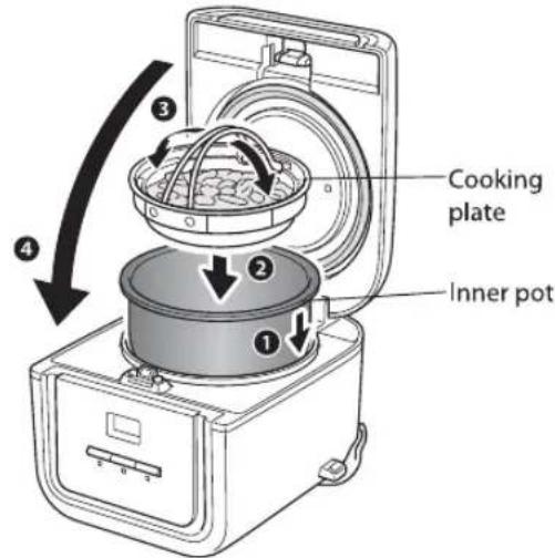Tiger JAJA55U - Place the cooking plate inside the inner pot and close the lid. - 1