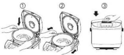 PANASONIC SRZG185 - Placez le panier de cuisson dans le boitier et fermez le couvercle extérieur. - 1
