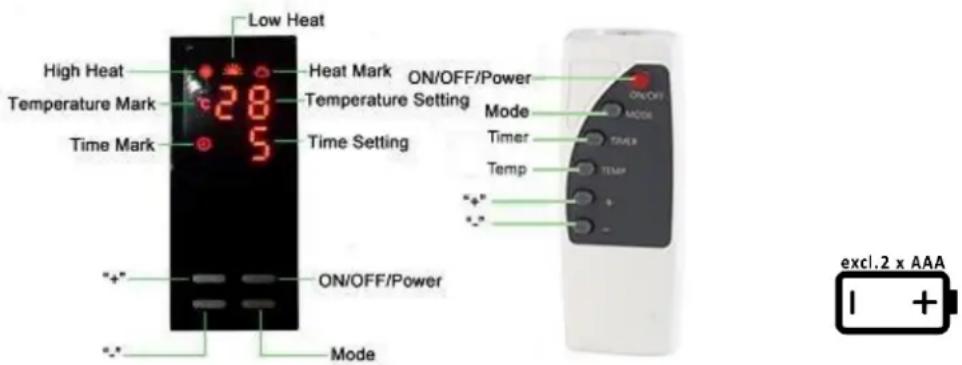 SUNTEC Heat Wave Style 1000 - COMANDO DO KLIMATRONIC HEAT WAVE LCD - 1