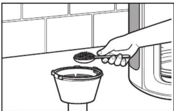 KITCHENAID KCM1202WH - Cómo llenar la canasta de elaboración con café - 3
