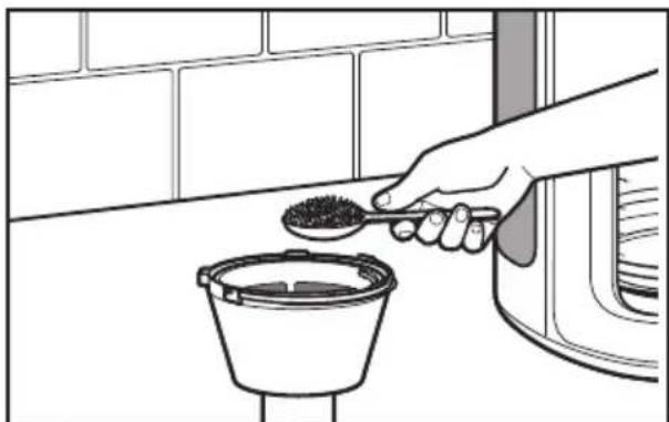 KITCHENAID KCM1202OB - Filling the brew basket with coffee - 3