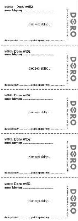 DORO WT52 - WARUNKI GWARANCJI - 1
