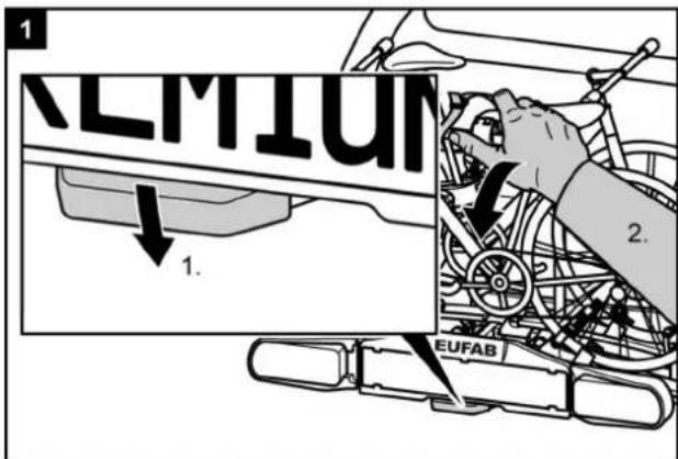 Eufab Premium III - Abbassamento del portabiciclette, accesso al portabagagli - 2