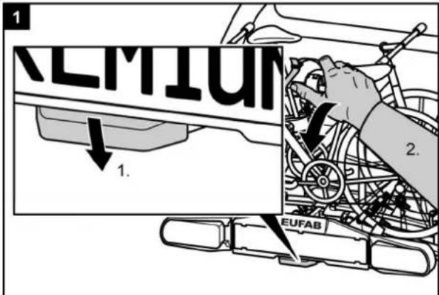 Eufab Premium III - Fietsendrager kantelen, toegang tot de bagageruimte - 2