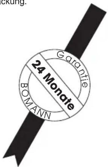 BOMANN CB 846 - Wir übernehmen für dieses Gerät 24 Monate Garantie zu den nachstehenden Bedingungen. - 1