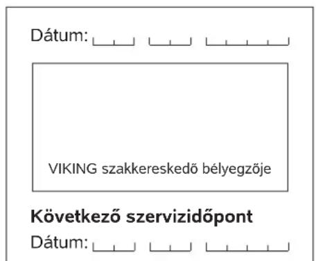 VIKING MB 448 TX - Szervizelési idópontok - 9