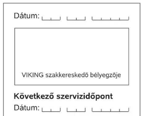 VIKING MB 448 TX - Szervizelési idópontok - 10