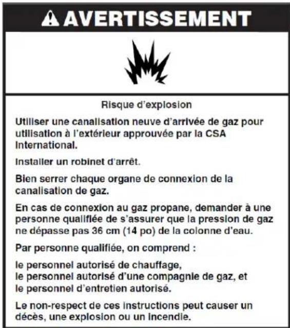 KITCHENAID 7300787D - Spécifications de l'alimentation en gaz - 1