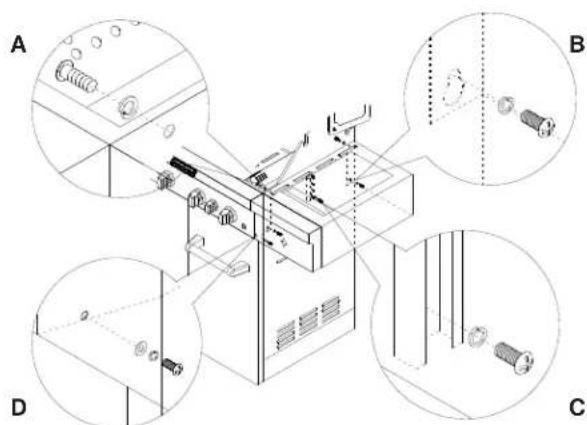 KITCHENAID 7300745A - Fixation de la tablette de droite avec brûleur à rotissage - 4
