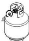 KITCHENAID 7200787D - Raccordement de la bouteille de propane (20 lb): - 1