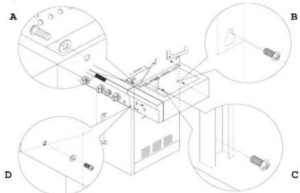 KITCHENAID 7300733 - Fixation de la tablette de droite avec brûleur à rôtissage - 4