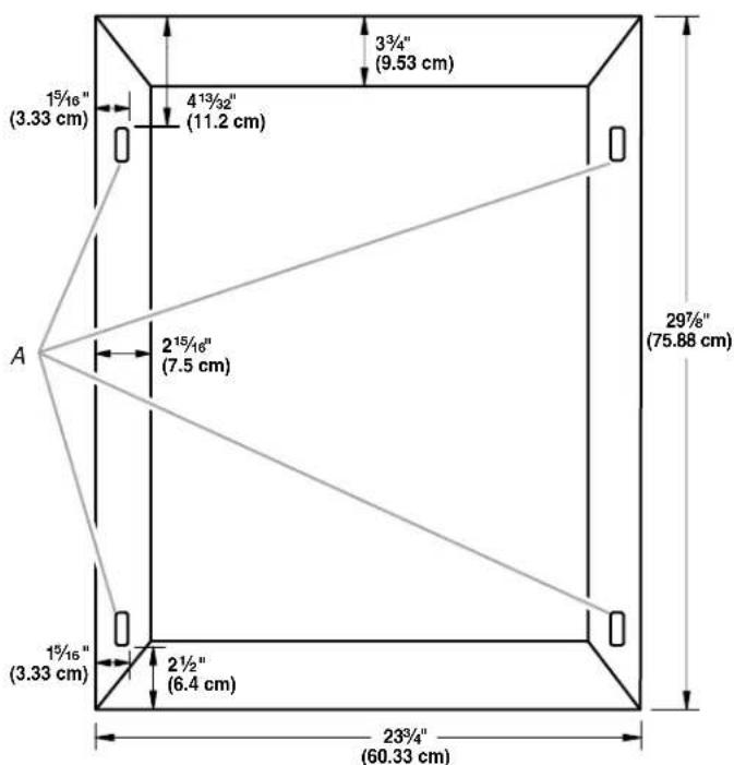 KITCHENAID KBCO24RSBX - Overlay Frame Dimensions—Rear View - 1