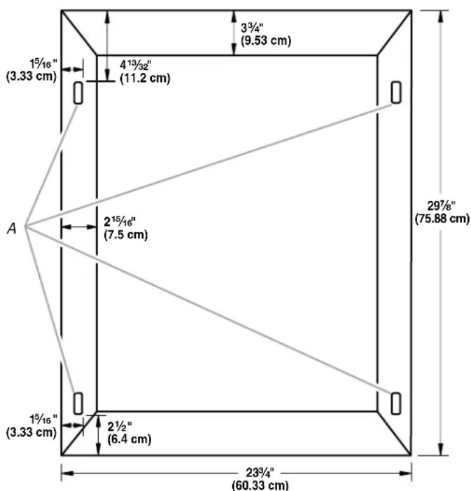 KITCHENAID KBCO24LSBX - Overlay Frame Dimensions—Rear View - 1
