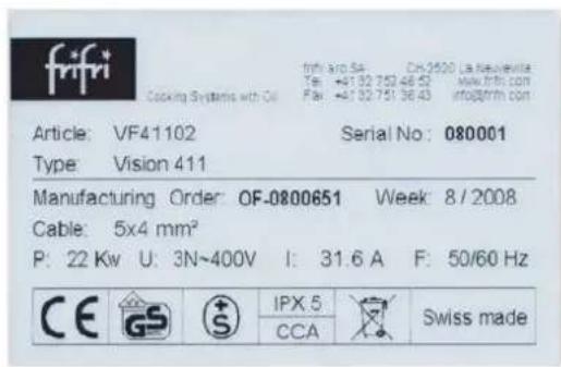 FRIFRI Super Easy - Identification of the appliance - 1