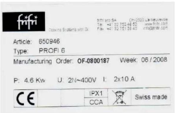 FRIFRI Profi+ - Identification de l'appareil - 1