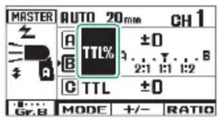 FUJIFILM EFX500 - Sélection du ratio d'intensité TTL - 6