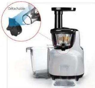 KUVINGS NS996UL - placez le collecteur de pulpe sous le bec verser a pulver et place la carafe a jus sous le bec verser a jus, comme I'indique l'illustration. - 1