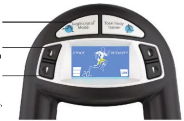 Life Fitness E1 - Touch d'augmentation de la foulee (vers le haut) Permet d'augmenter les valeurs ou les paramétres du menu de paramétrage. - 1