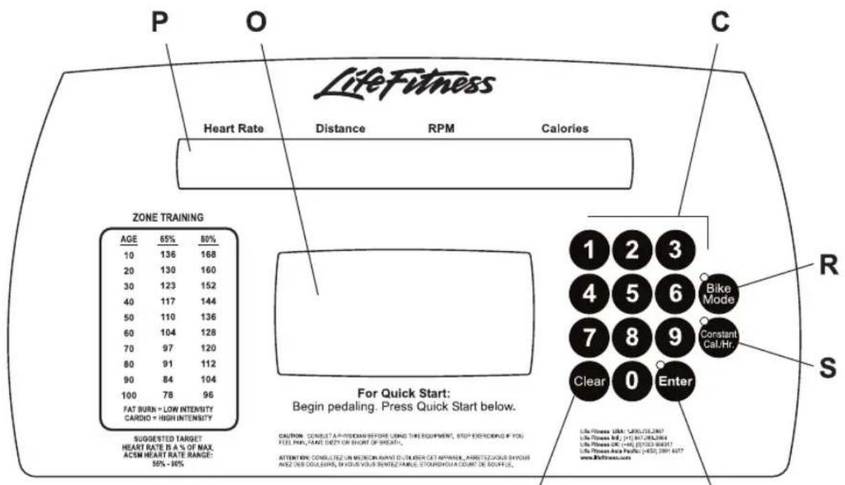 Life Fitness 95CI - VISÃO GERAL DO CONSOLE - 1