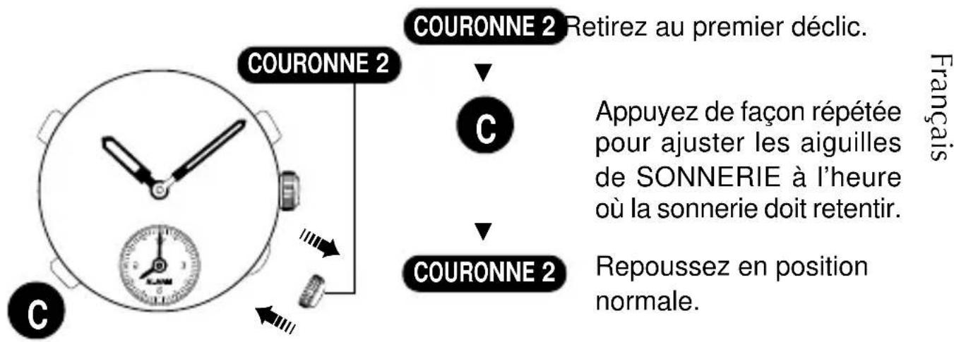 PULSAR Y182 - Réglage de l'heure de sonnerie - 1