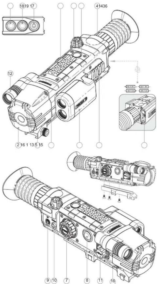 PULSAR Digisight LRF N870 - HAUPTPIKTOGRAMME DES MENUS/STATUSZEILE - 1
