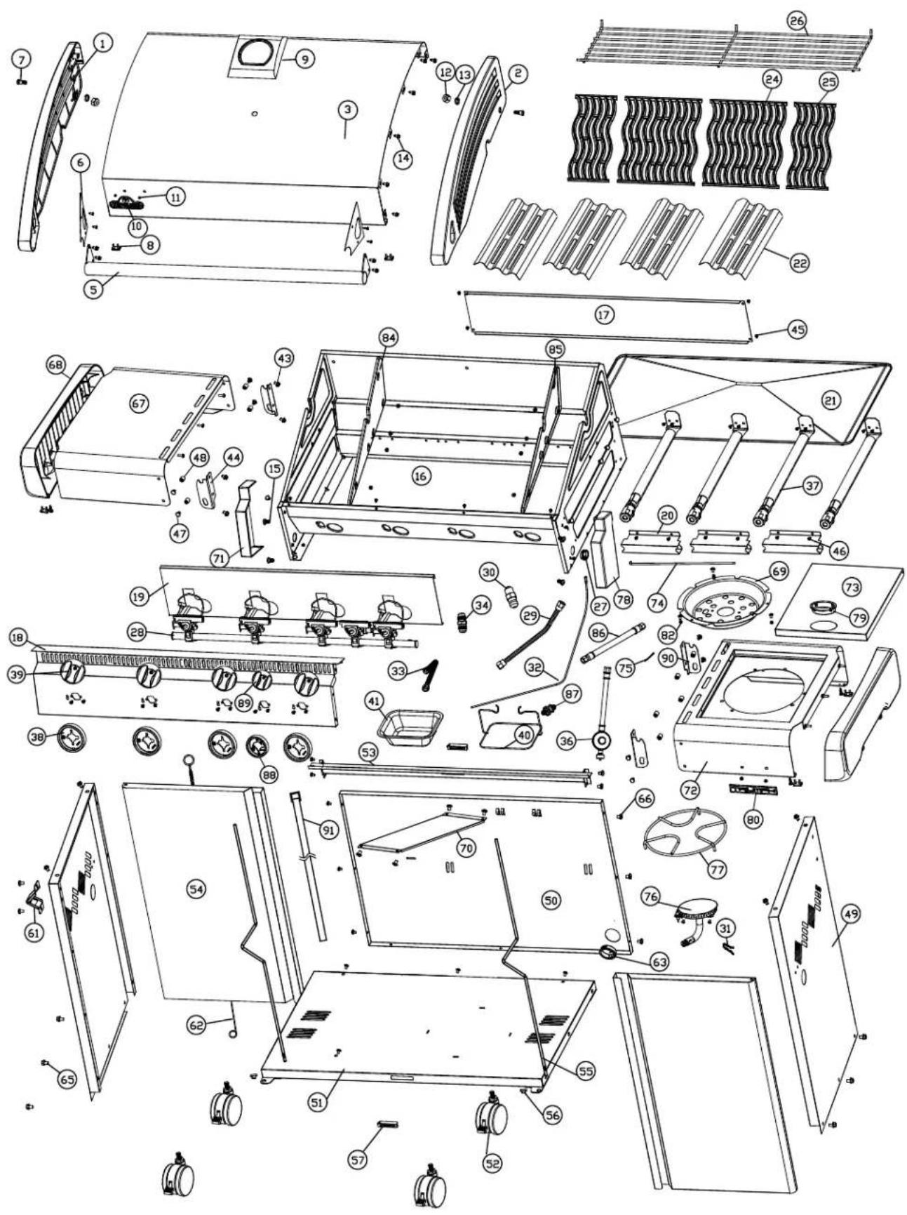 Napoleon Triumph 495SB - PARTS DIAGRAM - 1