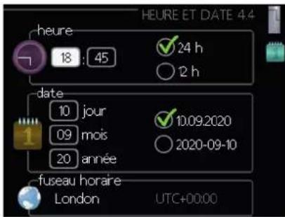 MITSUBISHI FDCW71VNXA - Menu 4.4 - heure et date - 1