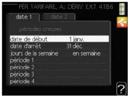MITSUBISHI FDCW71VNXA - Menu 4.1.8.6 - pér. tarifaire, ext. suppl. dériv. - 1