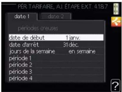 MITSUBISHI FDCW71VNXA - Menu 4.1.8.4 - périodes tarifaires, électricité - 1