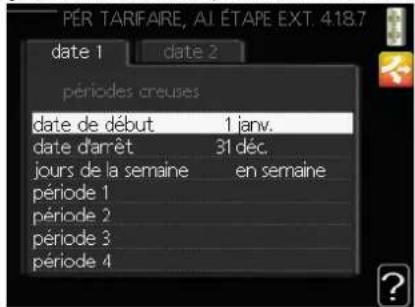 MITSUBISHI FDCW71VNXA - Menu 4.1.8.7 - pér. tarifaire, ext. suppl. niveau - 1