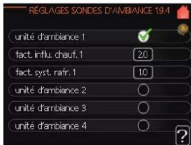 MITSUBISHI FDCW71VNXA - Menu 1.9.4 - réglages des sondes d'ambiance - 1