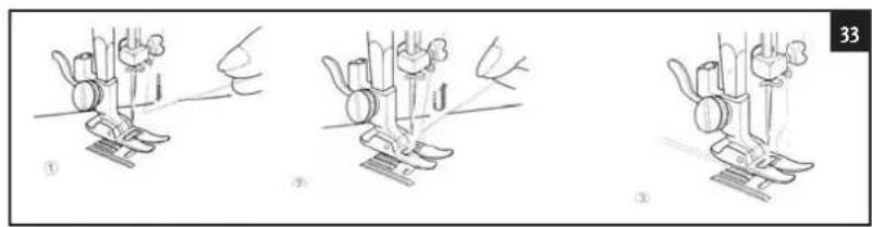 Aigger HSM5657A - Omhoog brengen van de spoeldraad (illustratie 33) - 2