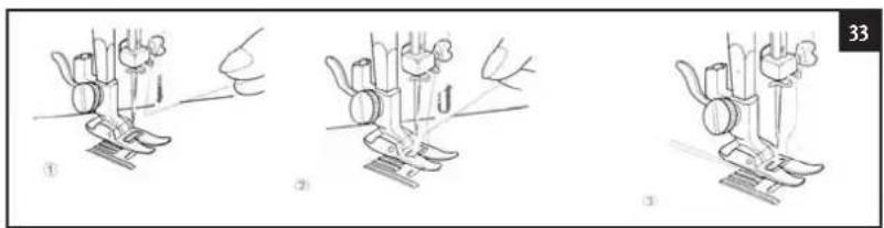 Aigger HSM5657A - Bringing the bobbin thread up (illustration 33) - 2